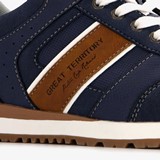 Heren sneakers blauw/bruin