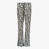 Dames broek wit met zwart print