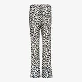 Dames broek wit met zwart print