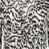 Dames top wit met zwarte print