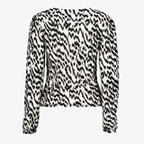 Dames top wit met zwarte print