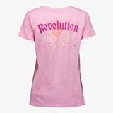 Dames T-shirt roze met backprint