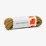 Bruin gele veters rond 120 cm