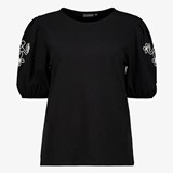 TwoDay dames T-shirt met borduursels zwart