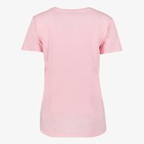 Dames acid T-shirt met opdruk roze