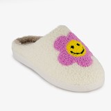 Dames teddy pantoffels met smiley
