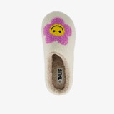 Dames teddy pantoffels met smiley