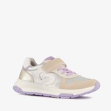 TwoDay leren meisjes sneakers beige zilver