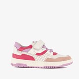 Leren meisjes sneakers wit roze