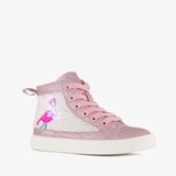 Blue Box hoge meisjes sneakers met glitters roze
