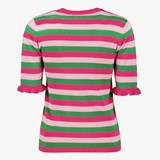Gestreept dames trui roze groen