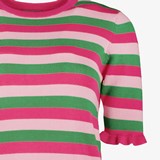 Gestreept dames trui roze groen