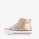 Hoge meisjes sneakers metallic goud