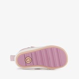 Leren babyschoenen lila goud