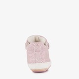 Leren babyschoenen lila goud