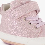 Leren babyschoenen lila goud
