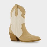 Blue Box dames western laarzen beige wit