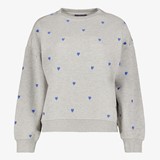 TwoDay dames sweater grijs met hartjes