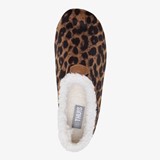 Gevoerde dames pantoffels met luipaardprint
