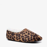 Gevoerde dames pantoffels met luipaardprint