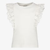 TwoDay meisjes T-shirt met broderie mouwen wit