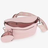 Dames schoudertas met portemonnee roze