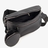 Dames schoudertas met portemonnee zwart