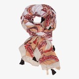 Dames sjaal met print en franjes