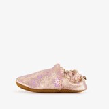 Leren babyschoenen met bloemenprint roze