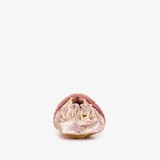 Leren babyschoenen met bloemenprint roze