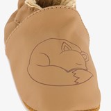 Leren babyschoenen met vosje cognac