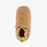 Leren babyschoenen met vosje cognac