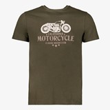 Produkt heren T-shirt groen met opdruk motor
