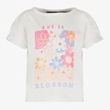 TwoDay cropped meisjes T-shirt met bloemen wit