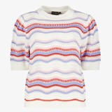 TwoDay gebreide dames trui gestreept wit