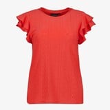 TwoDay dames top met ruches koraal roze