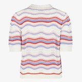 Gebreide dames trui gestreept wit