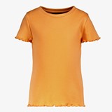 Meisjes rib T-shirt oranje
