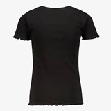 Meisjes rib T-shirt zwart