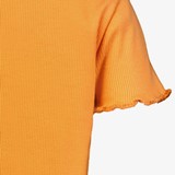 Meisjes rib T-shirt oranje