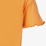 Meisjes rib T-shirt oranje
