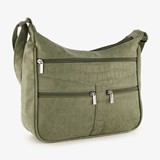 Renato Lucci dames schoudertas groen croco