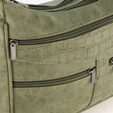 Dames schoudertas groen croco