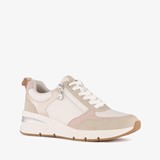 Tamaris dames sneakers beige wit