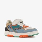 Braqeez leren jongens sneakers blauw beige