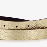Leren dames riem slangenprint goud