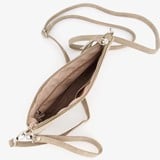 Dames schoudertasje croco beige