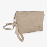 Dames schoudertasje croco beige