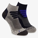 2 paar wandelsokken blauw grijs