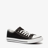 Lage canvas dames sneakers zwart